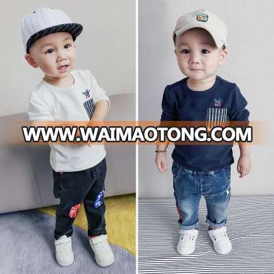 S17917A boys wear children long sleeve t shirt childrens fall clothes tank top shirt for boys