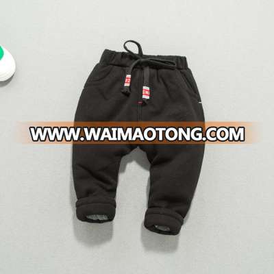 S34083W Baby Winter Kid Cotton Mid Elastic Waist Trousers Warm Thick Casual Pants