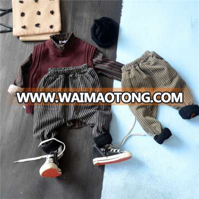 S61530B Thick children winter baby cotton trousers fashion soft warm pants for boys