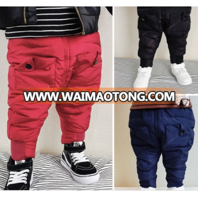 S18167A Boys Down Trousers Kids Elastic Waist Thick Pants