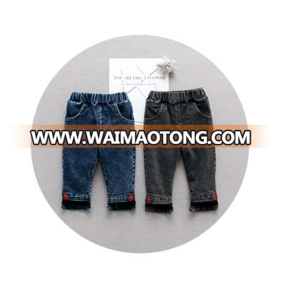 S18146A Winter children long pants trousers girls thick warm jeans pants