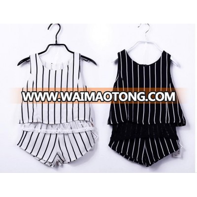 S60803A goodlooking Lace chiffon stripes children vest suits